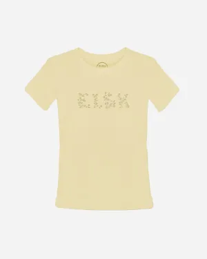 Elsk Floral Emb Ly Women's Tee - Pale Yellow