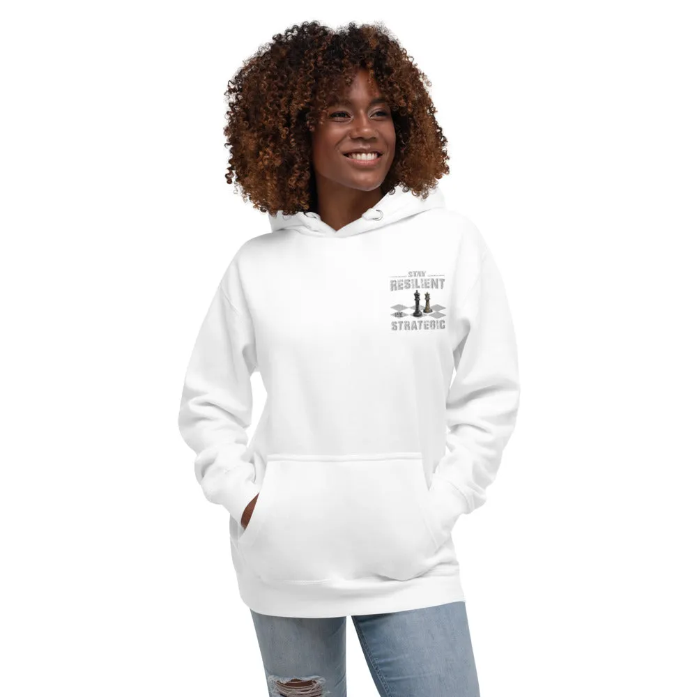 Embroidery  Resilient White Pieces Unisex Hoodie