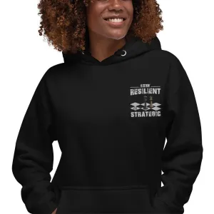 Embroidery  Resilient White Pieces Unisex Hoodie