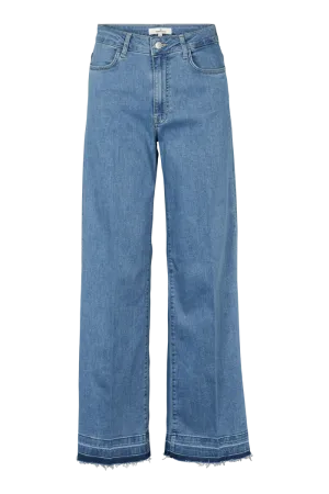 Enya Light Jeans - Denim Blue Fringe