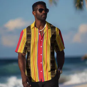 Eritrea Traditional Saho Mix Tilet Pattern Hawaiian Shirt LT15