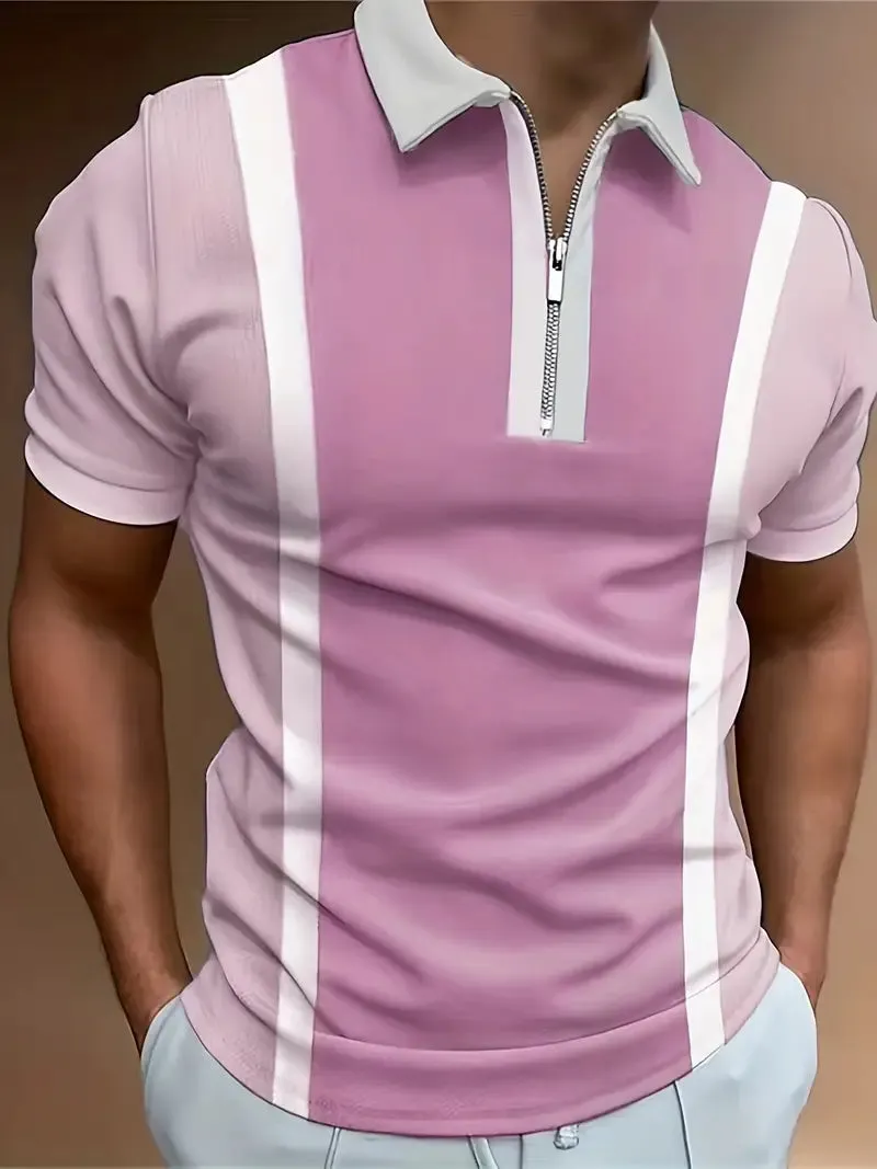 Ethan Stripe Print Casual Short Sleeve Shirt