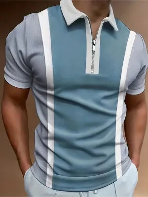 Ethan Stripe Print Casual Short Sleeve Shirt