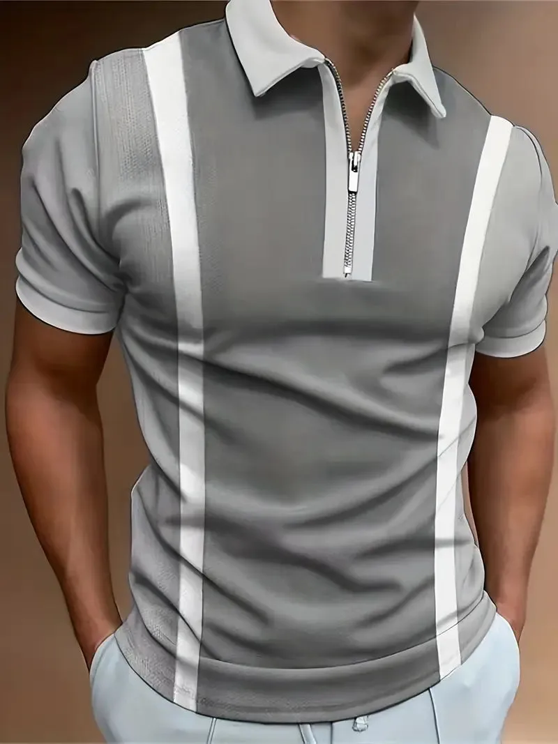 Ethan Stripe Print Casual Short Sleeve Shirt