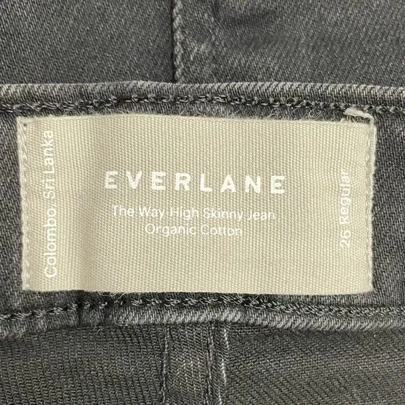 Everlane The Way High Rise Skinny Jean in Ash Aged Black Wash Women’s Size 26