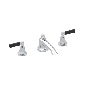 Exposed Bathroom Faucet - Widespread - 8" Brass/Polished Chrome/Black