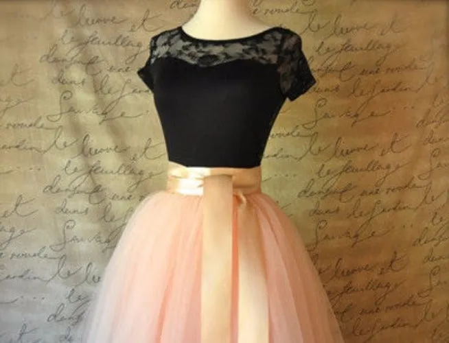 Fashion 21" Long Two Tone Mini Women Tulle Skirts Princess Adult Tutu Ball Gown