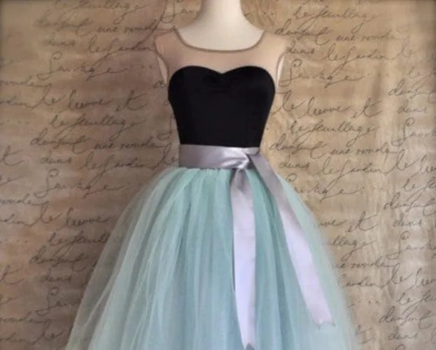 Fashion 21" Long Two Tone Mini Women Tulle Skirts Princess Adult Tutu Ball Gown