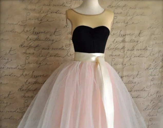 Fashion 21" Long Two Tone Mini Women Tulle Skirts Princess Adult Tutu Ball Gown