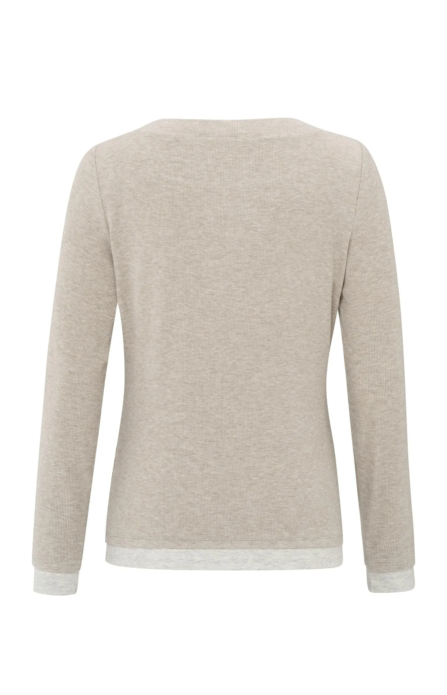 Faux double-layered top with contrasting trim details