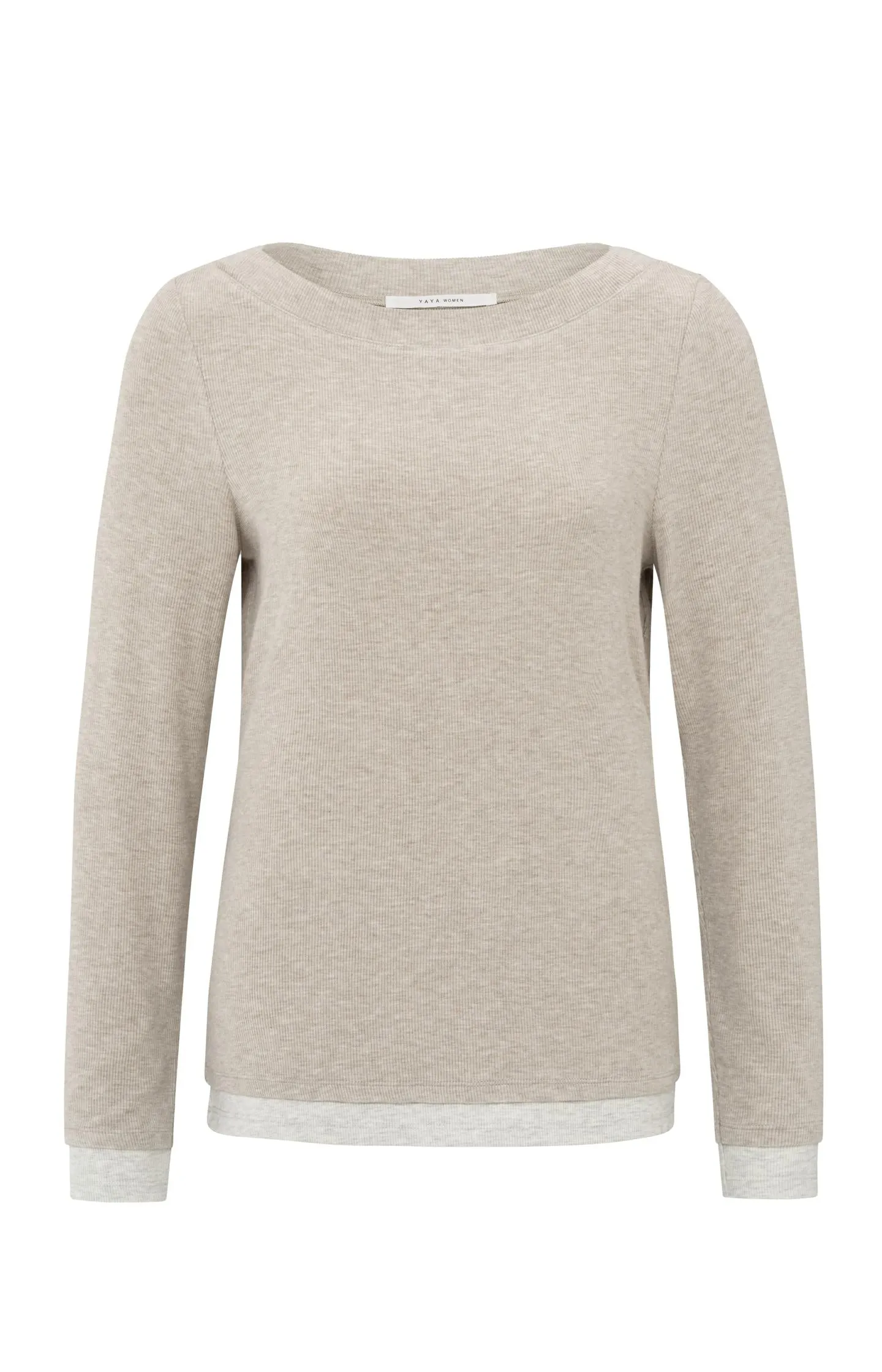 Faux double-layered top with contrasting trim details