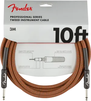 Fender Professional 10' Instrument Cable, Orange/Black Limited-Edition