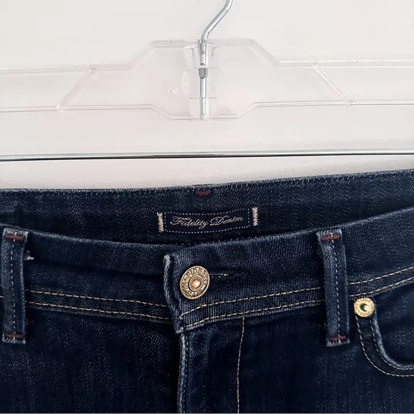 Fidelity Denim Mid Rise Stevie Jeans in Dark Wash Viper Rinse