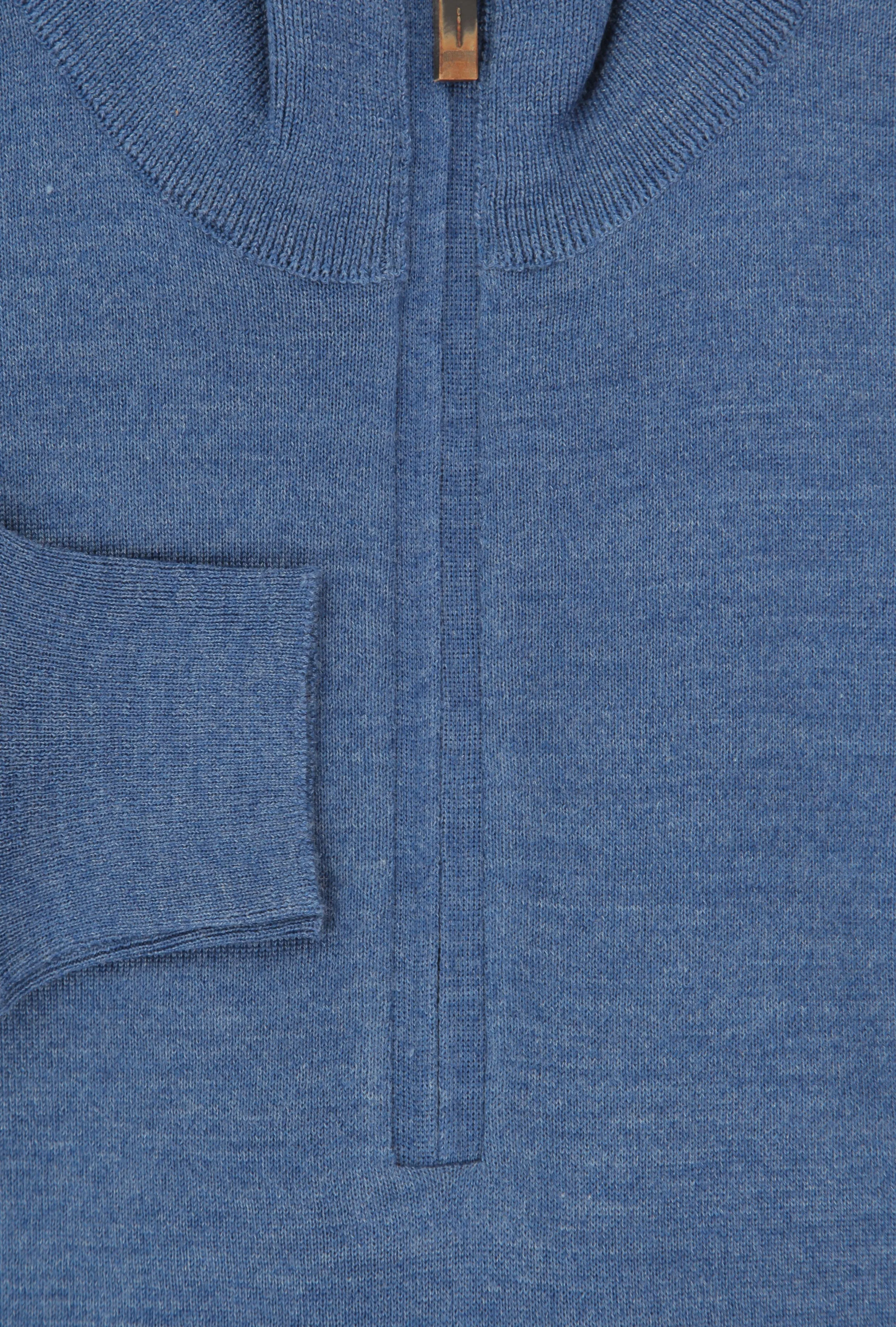 Fiori Di Lusso Blue 1/4 Zip Sweater