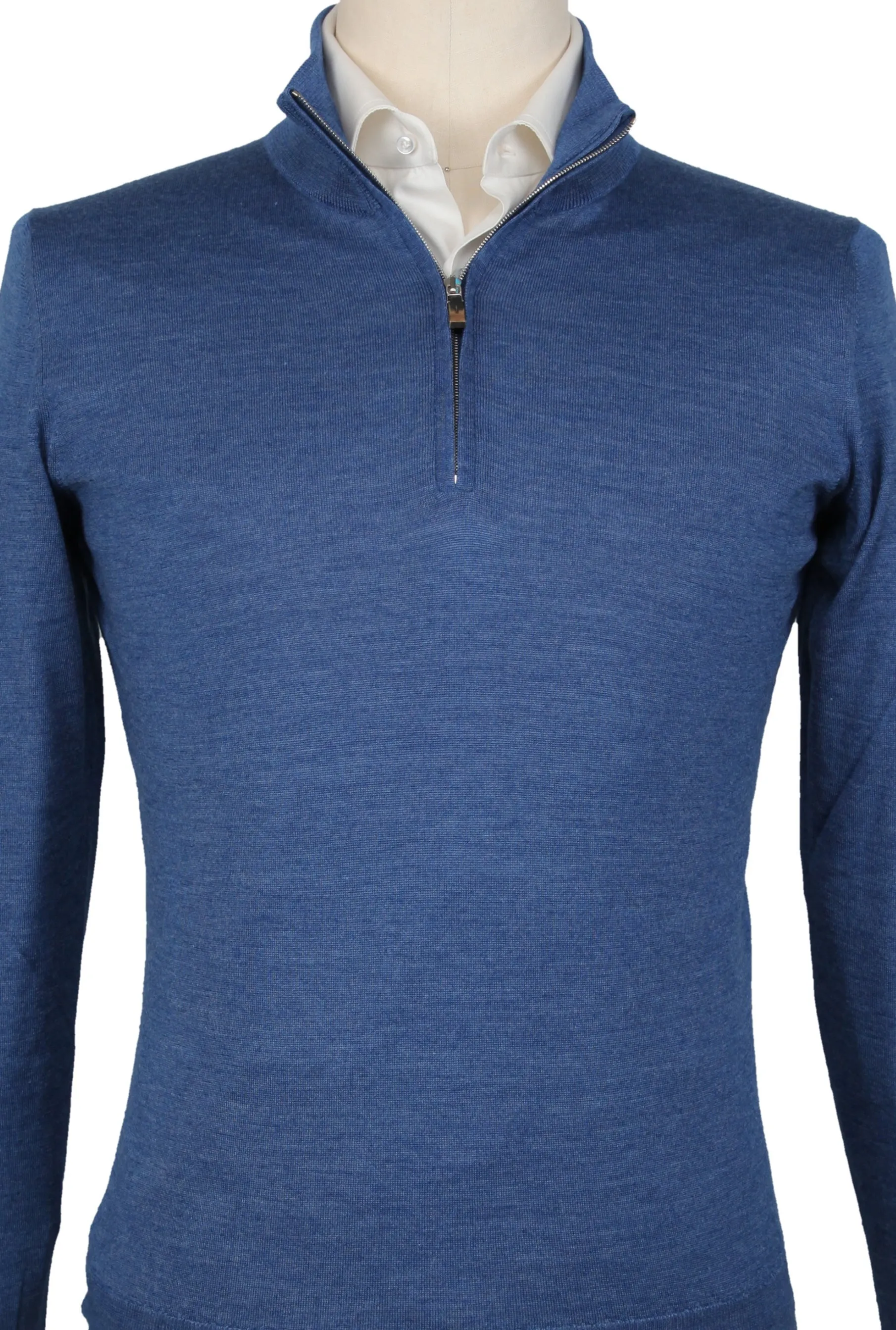 Fiori Di Lusso Blue 1/4 Zip Sweater