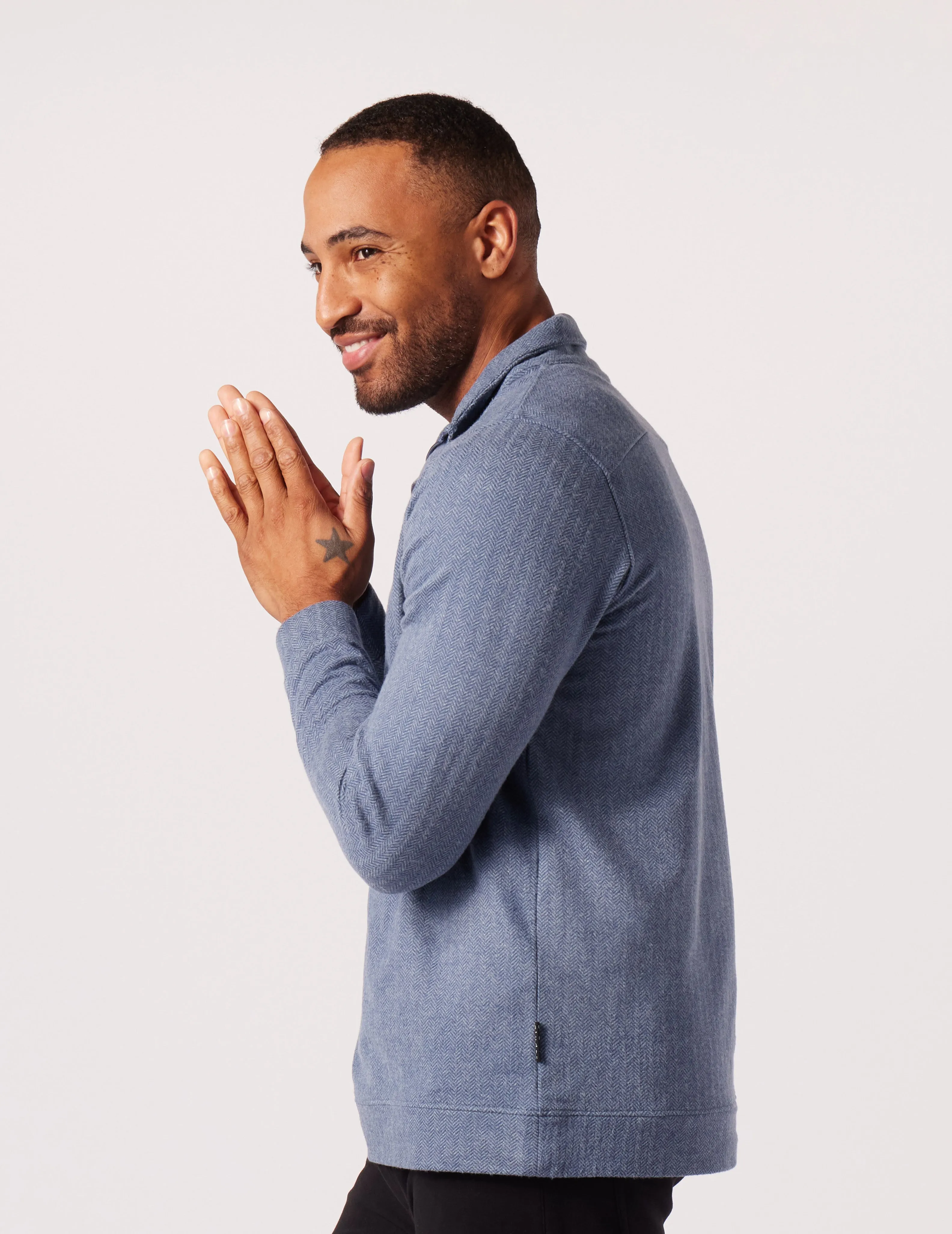 Fletcher 1/4 Zip: Washed Blue