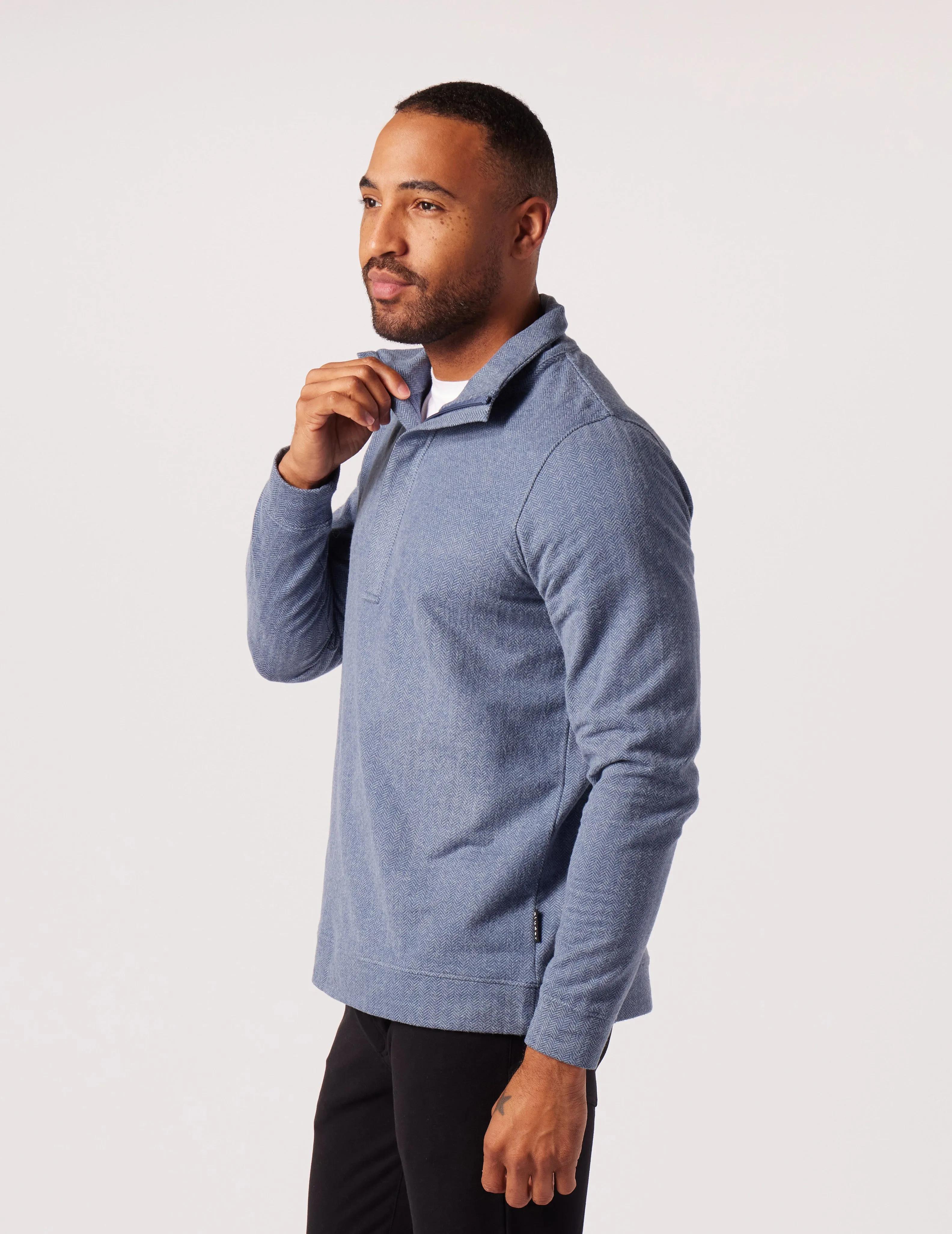 Fletcher 1/4 Zip: Washed Blue