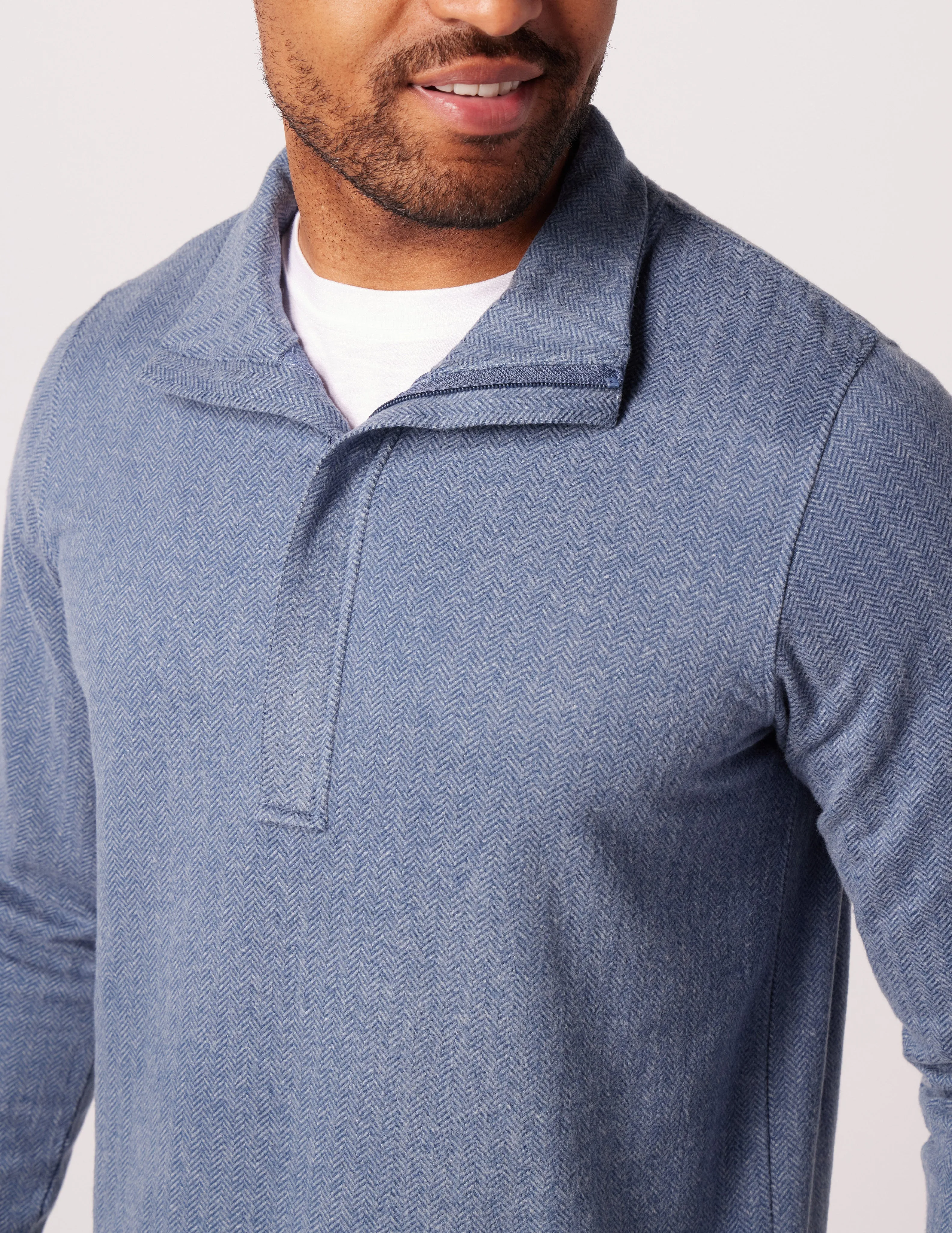 Fletcher 1/4 Zip: Washed Blue