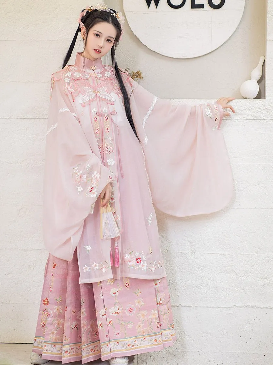 Flower Dream Hanfu Dress Mamian Skirts