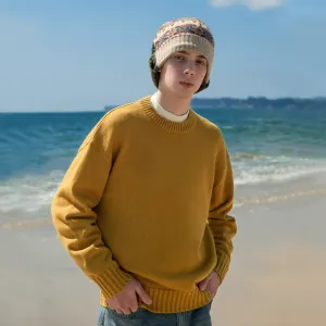 Four-Color Wool Blend Sweater