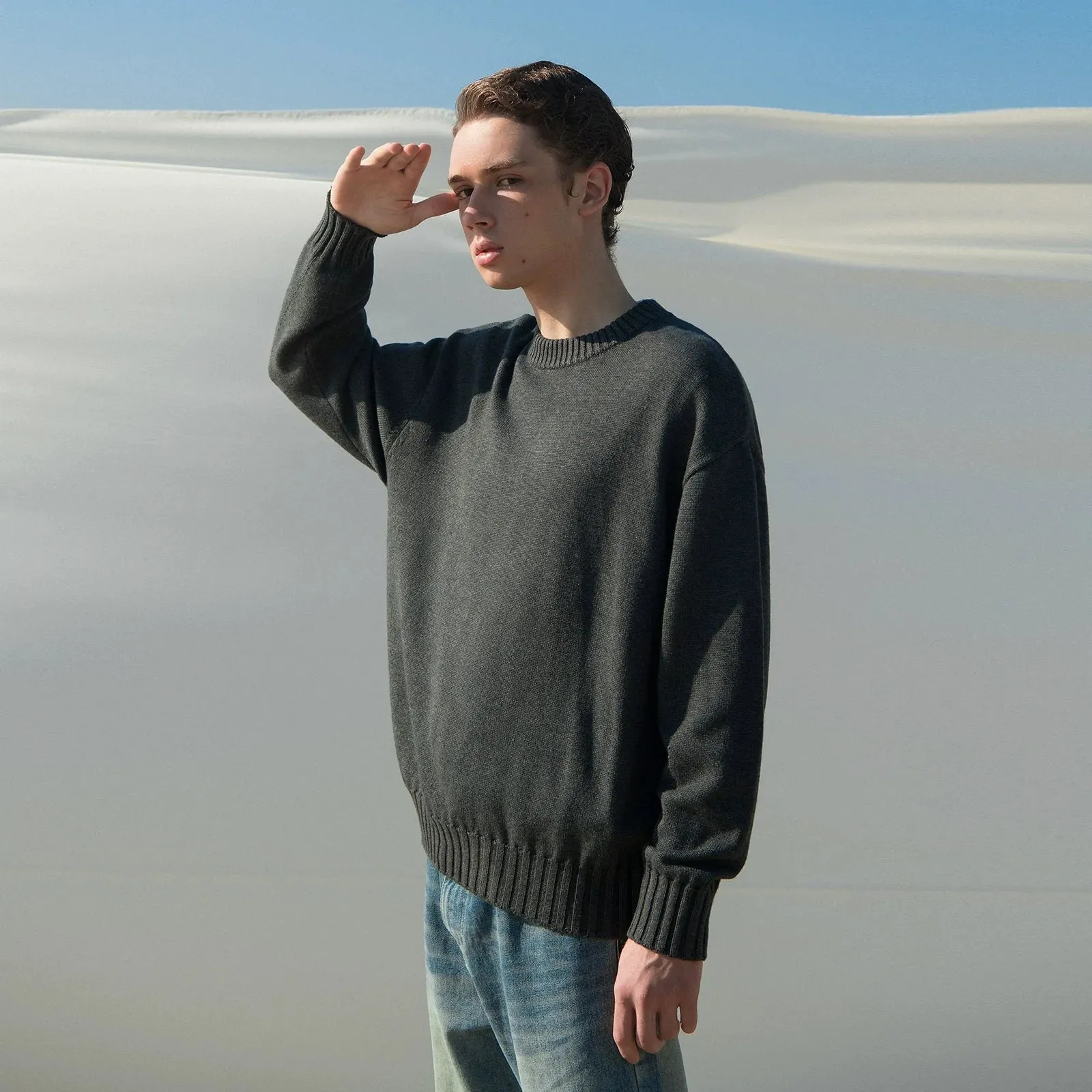 Four-Color Wool Blend Sweater