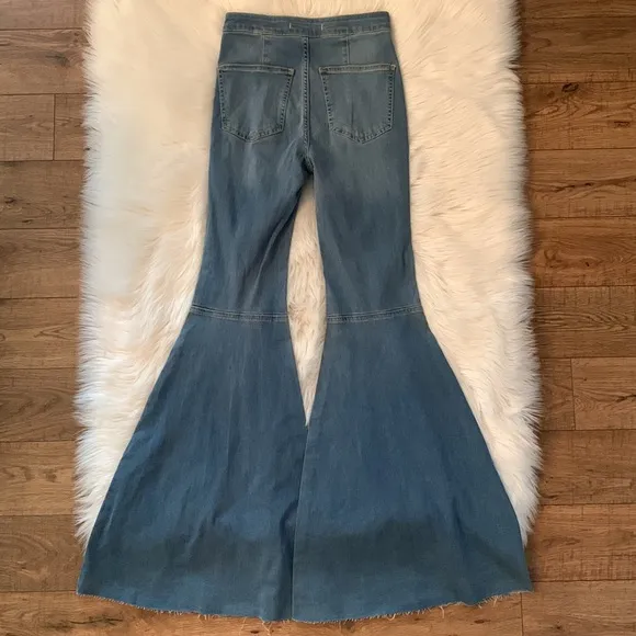 Free People Just Float On Light Wash High Rise Flare Jeans Womens 25 R