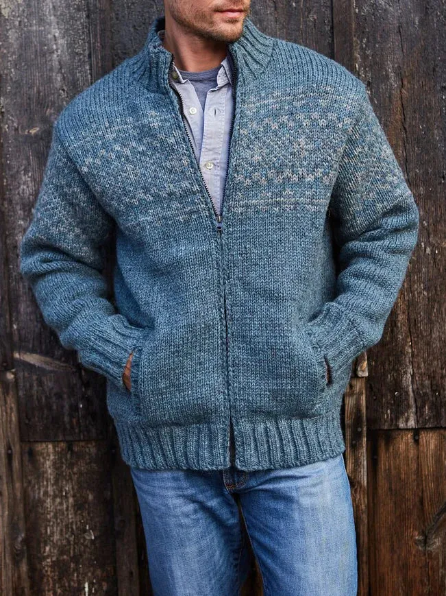 Full-Zip Knit Sweater for Casual Comfort