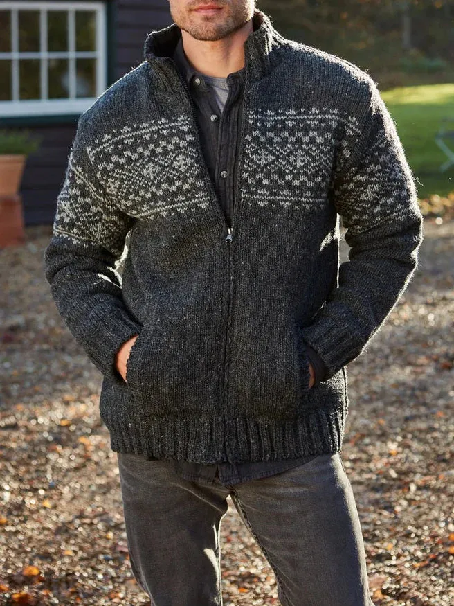 Full-Zip Knit Sweater for Casual Comfort