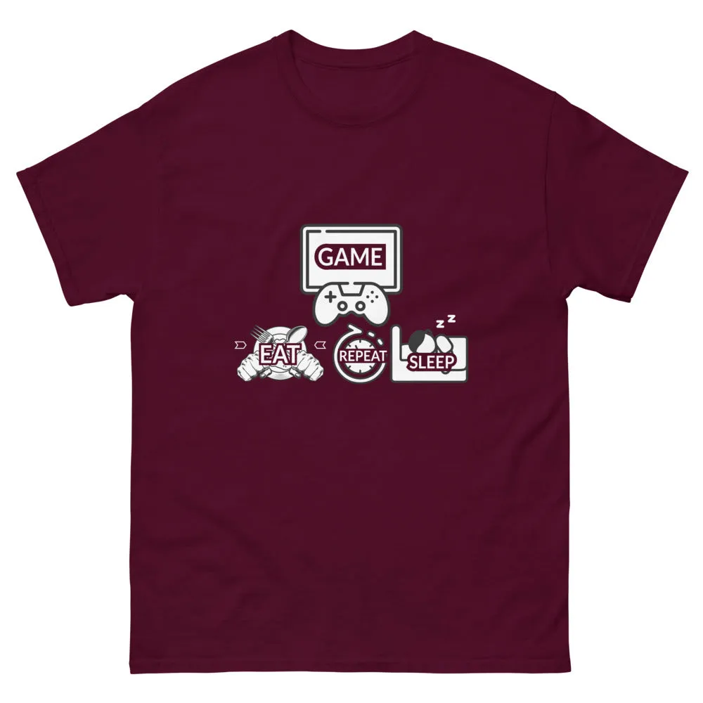 Gamer Shirt - Game, Eat, Repeat, Sleep - Men's heavyweight tee