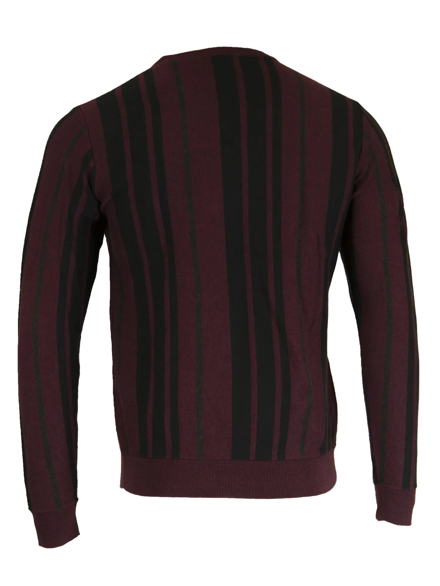Gant Men's O1 Varsity Stripe Crew, Medium, Dark Burgundy Melange