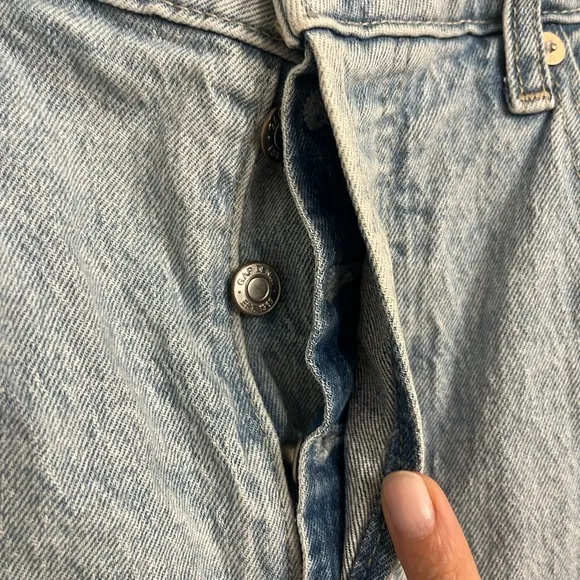 Gap Straight-Leg Distressed Tall Light-Wash Jeans