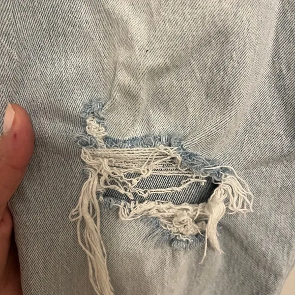 Gap Straight-Leg Distressed Tall Light-Wash Jeans