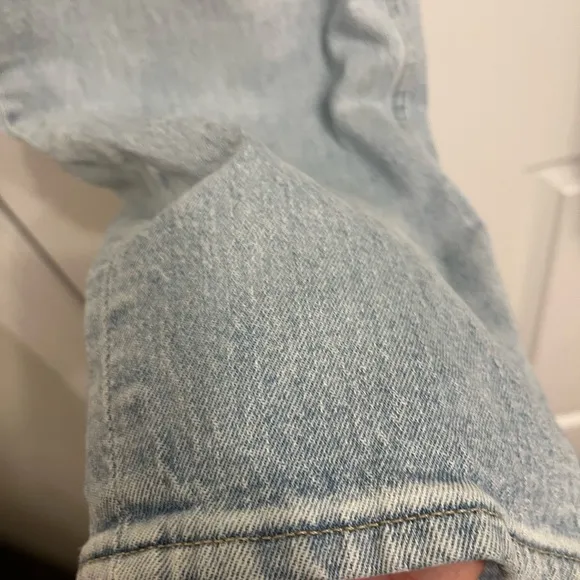 Gap Straight-Leg Distressed Tall Light-Wash Jeans