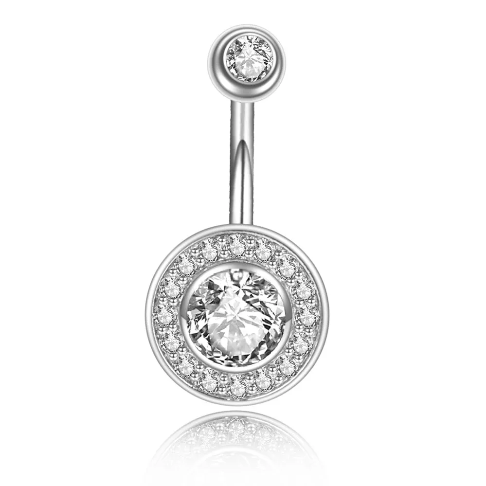 GIA Diamond Halo Navel Ring