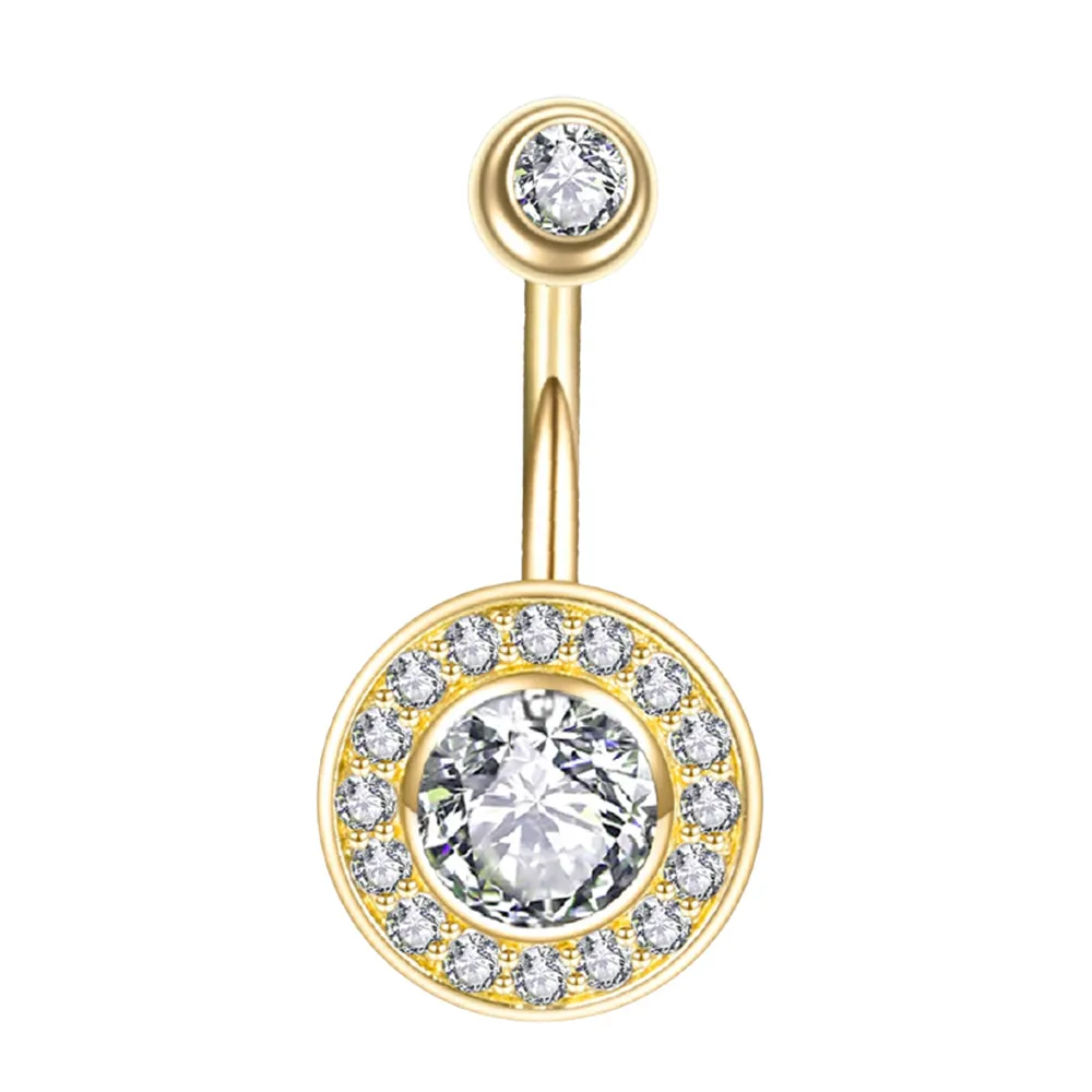 GIA Diamond Halo Navel Ring