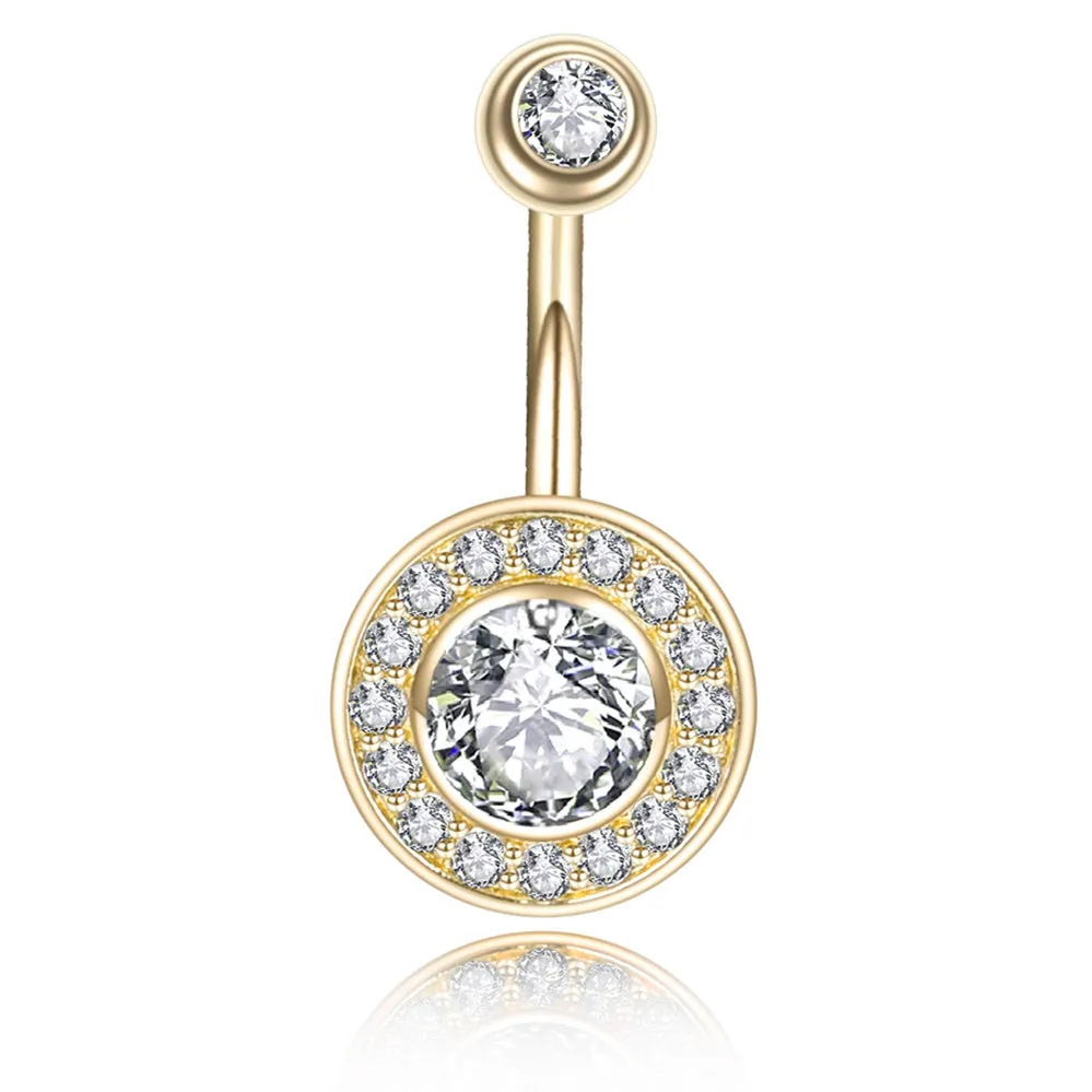 GIA Diamond Halo Navel Ring