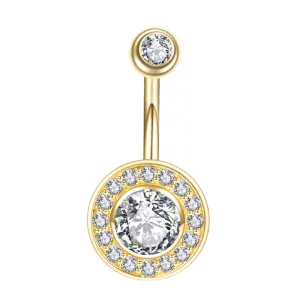 GIA Diamond Halo Navel Ring