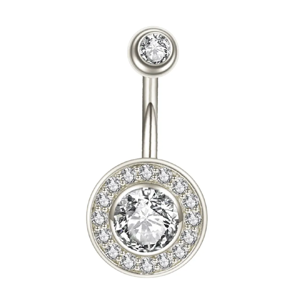 GIA Diamond Halo Navel Ring