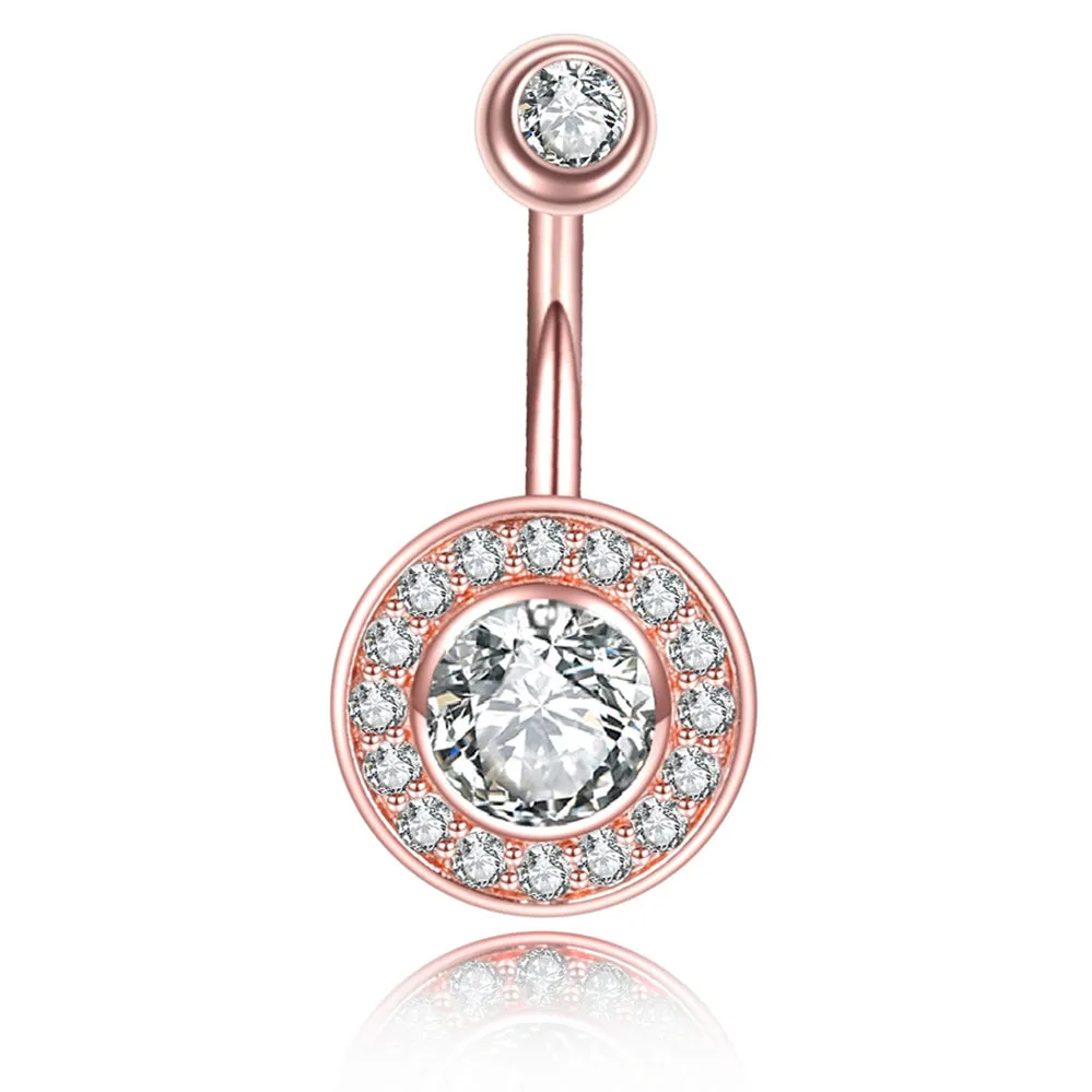 GIA Diamond Halo Navel Ring