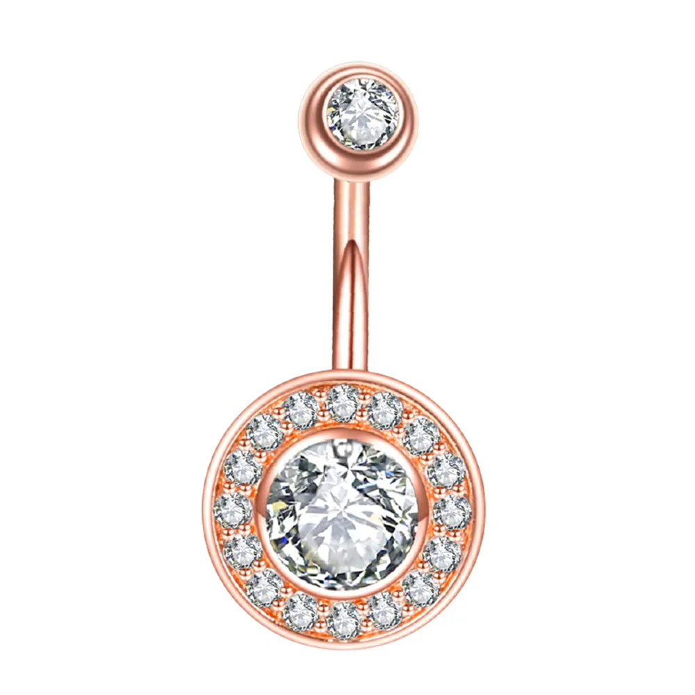 GIA Diamond Halo Navel Ring