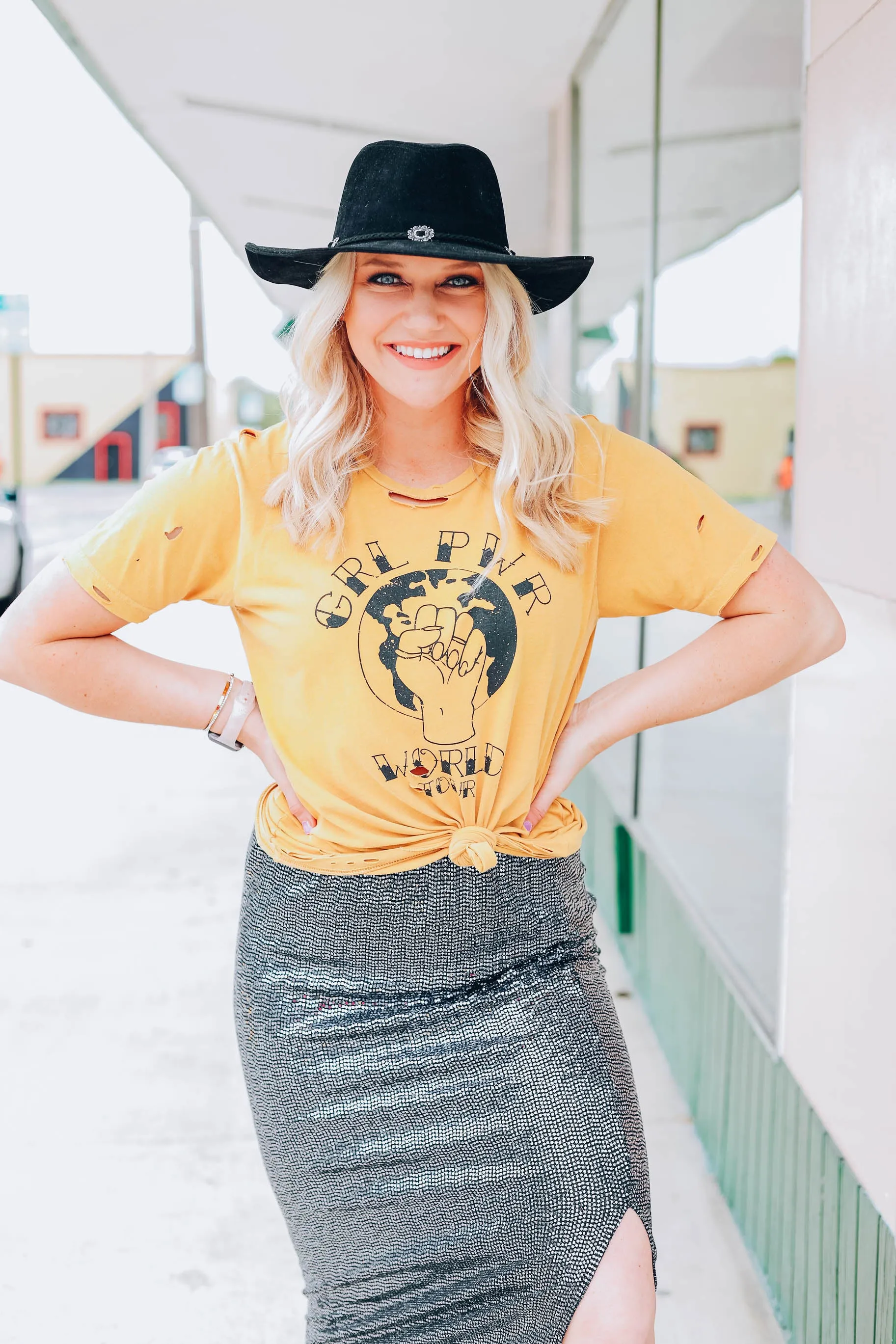 Girl Power Graphic Tee - Mustard