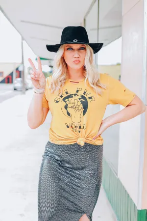 Girl Power Graphic Tee - Mustard