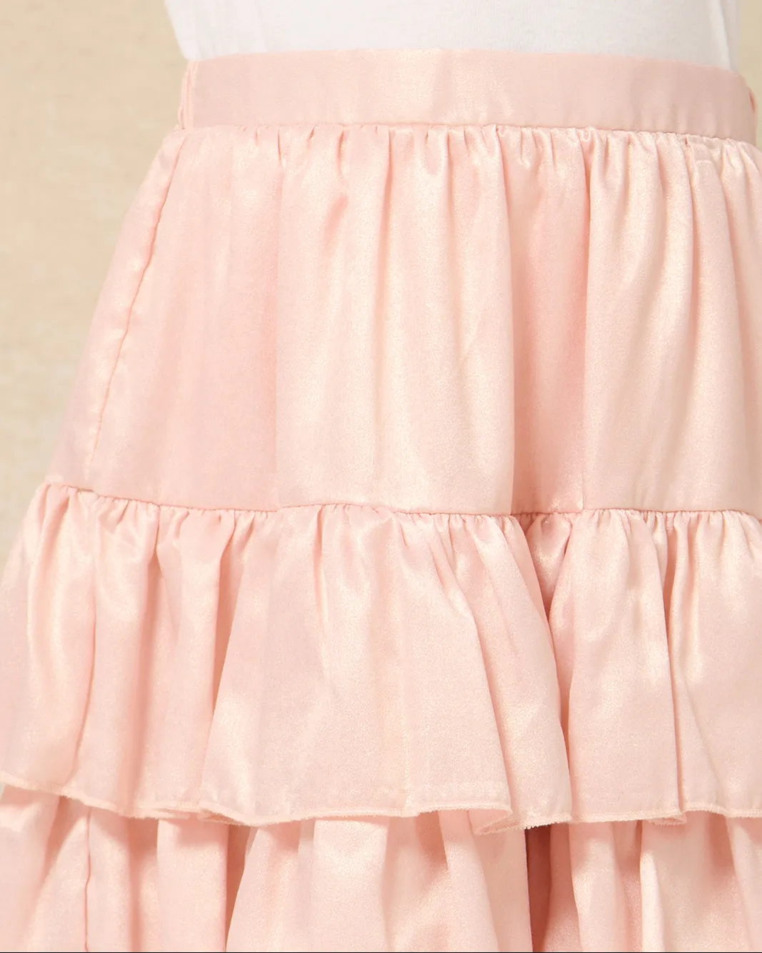 Girls Pink Layered Skirt
