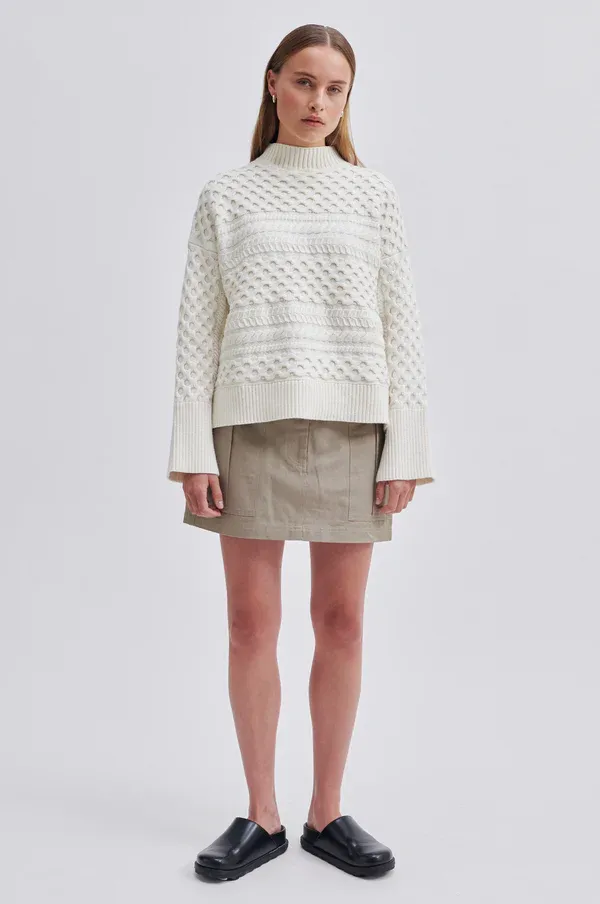 Glava Knit T-Neck - Vaporous White
