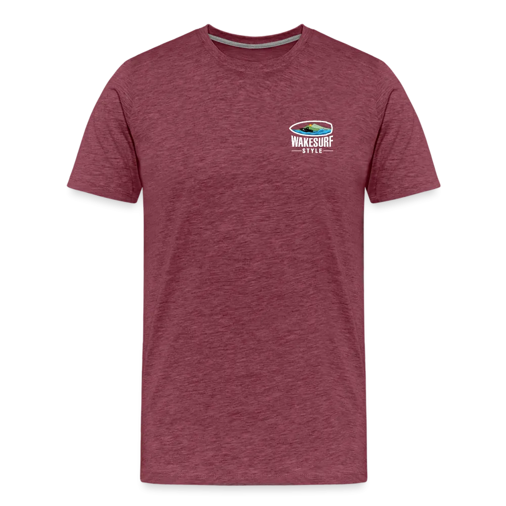 Go Big - Wake Responsibly Image on Back / Logo on Front Men's Premium T-Shirt