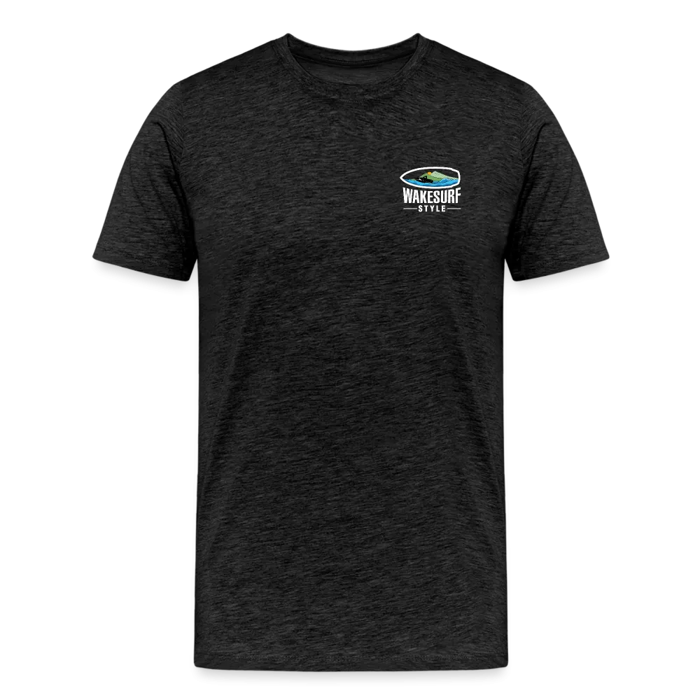 Go Big - Wake Responsibly Image on Back / Logo on Front Men's Premium T-Shirt