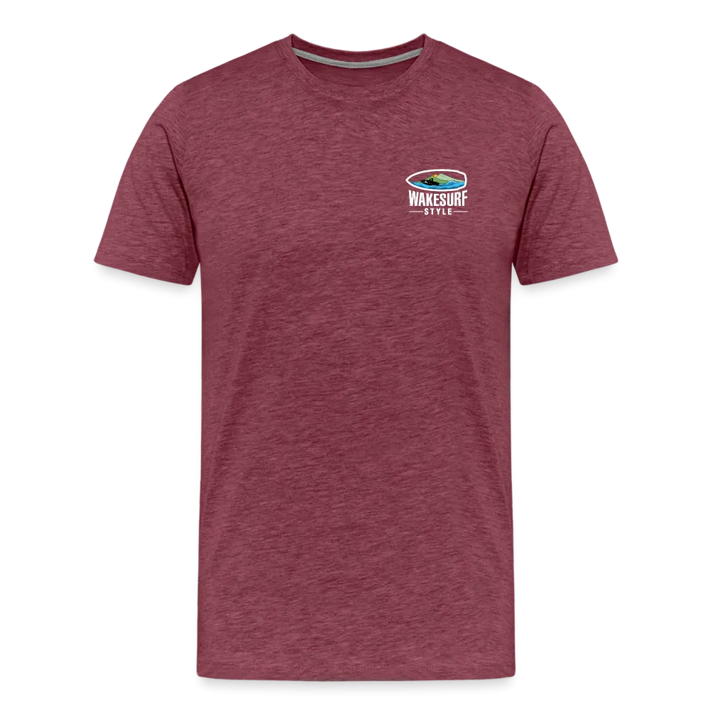 Go Big - Wake Responsibly Image on Back / Logo on Front Men's Premium T-Shirt
