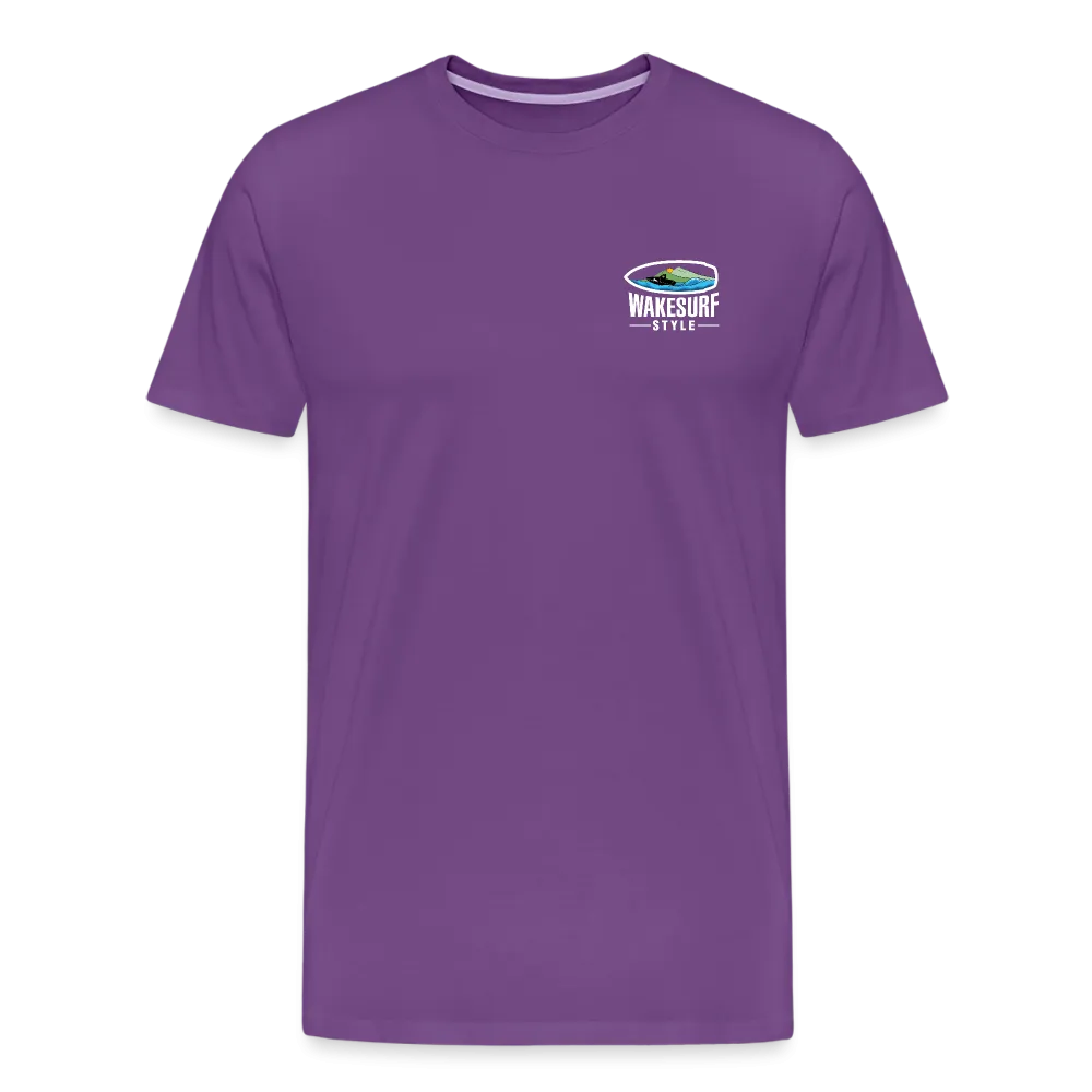 Go Big - Wake Responsibly Image on Back / Logo on Front Men's Premium T-Shirt