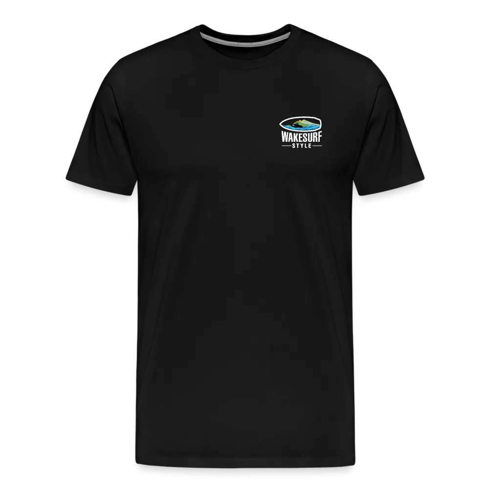 Go Big - Wake Responsibly Image on Back / Logo on Front Men's Premium T-Shirt