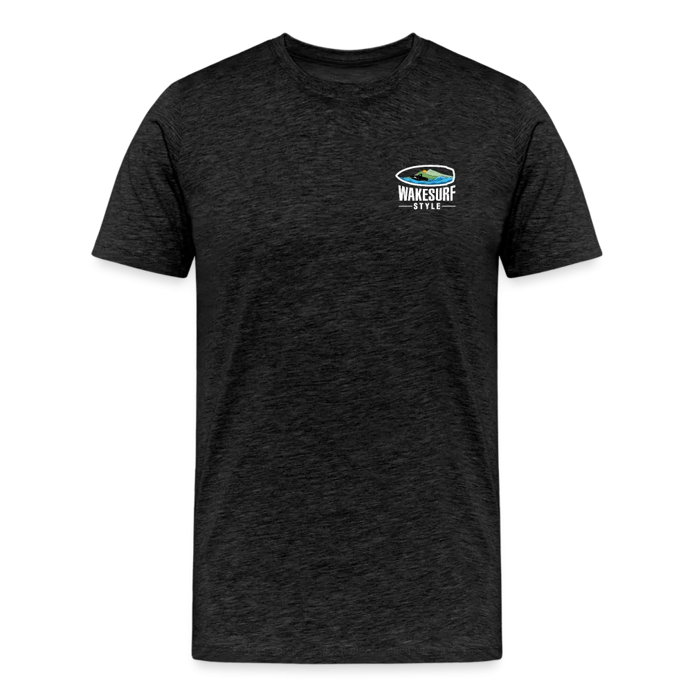Go Big - Wake Responsibly Image on Back / Logo on Front Men's Premium T-Shirt
